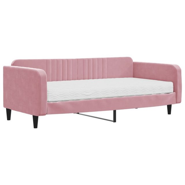 vidaXL Bett Tagesbett mit Matratze Rosa 100x200 cm Samt günstig online kaufen