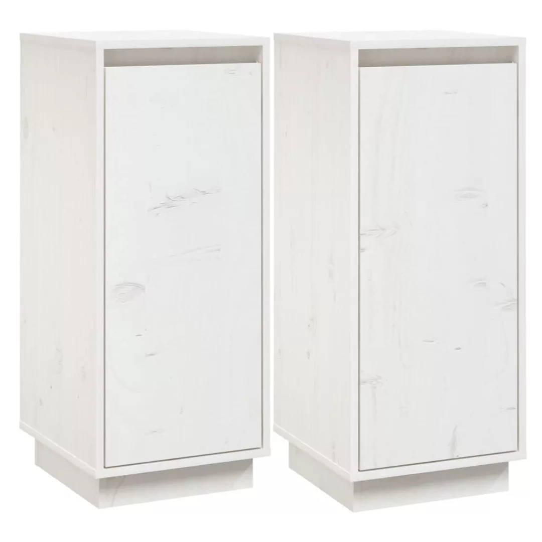 Vidaxl Sideboards 2 Stk. Weiß 31,5x34x75 Cm Massivholz Kiefer günstig online kaufen