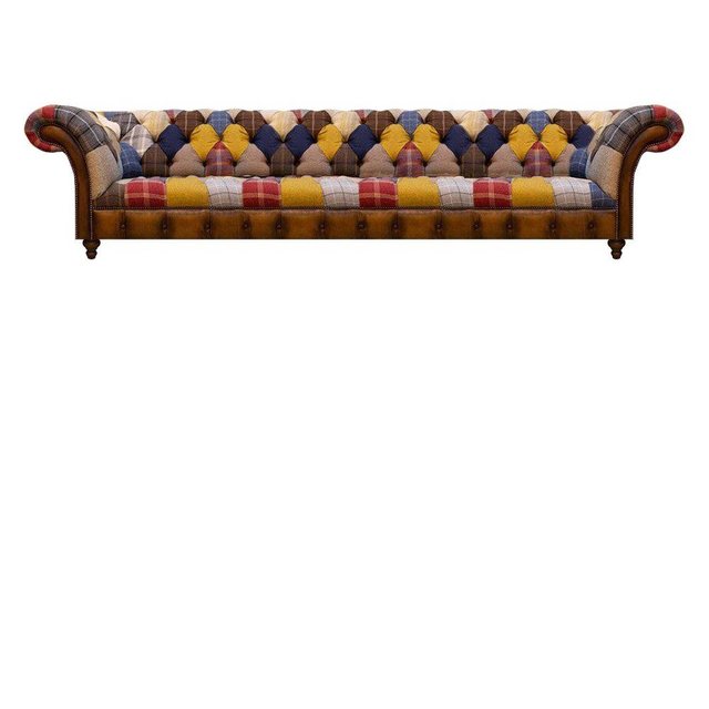 JVmoebel Chesterfield-Sofa Mehrfarbig Textil Sofas Set 3tlg Polstermöbel Co günstig online kaufen