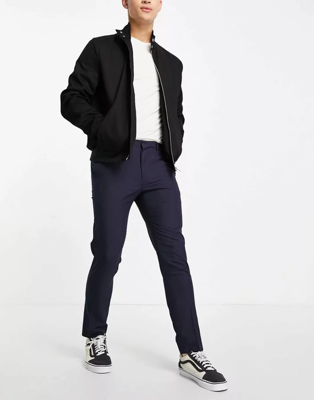 Burton – Karierte Anzughose mit engem Schnitt in Mittelblau günstig online kaufen