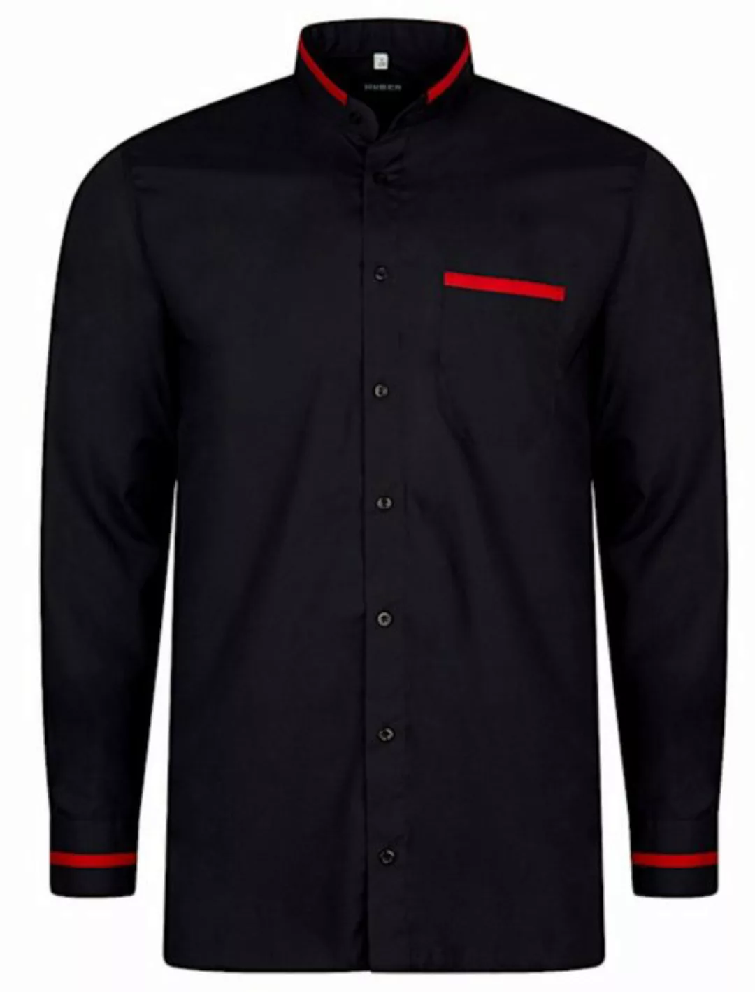 Huber Hemden Langarmhemd HU-0561 Stehkragen, Regular Fit - gerader Schnitt, günstig online kaufen