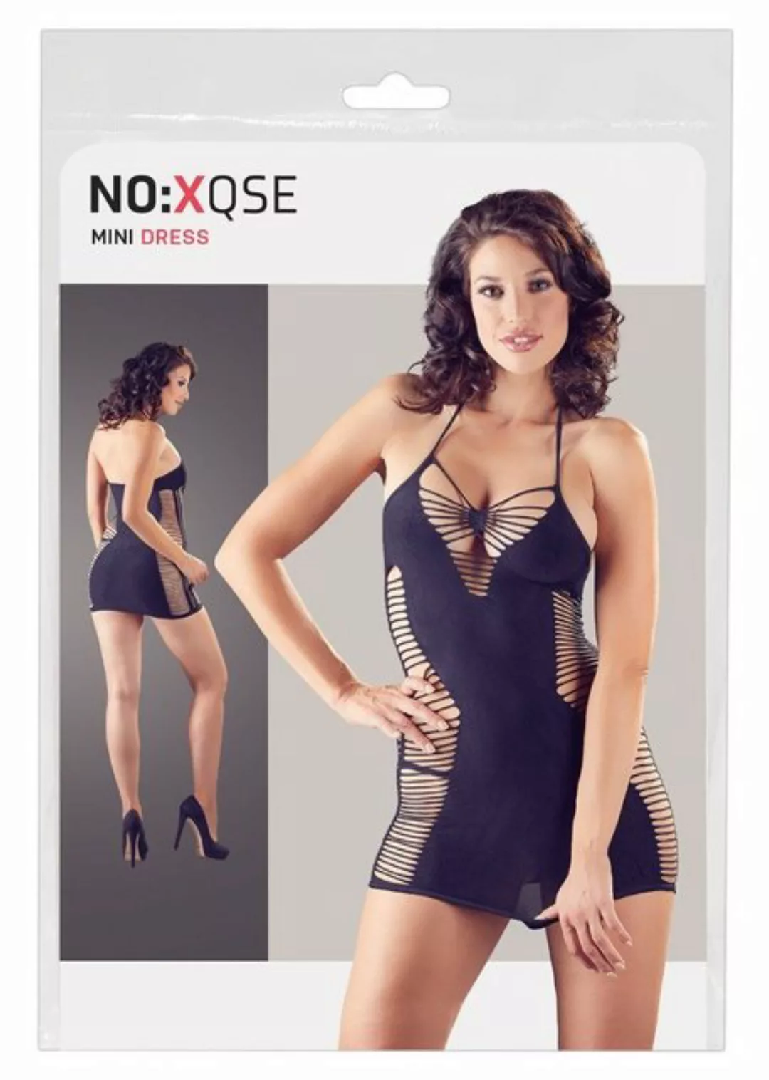NO:XQSE Minikleid Kleid mit Cut-outs - schwarz (2-tlg) transparent günstig online kaufen