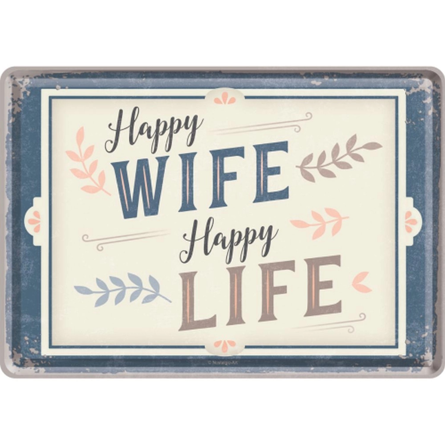 Nostalgic-Art Blechpostkarte - Word Up - Happy Wife Happy Life günstig online kaufen