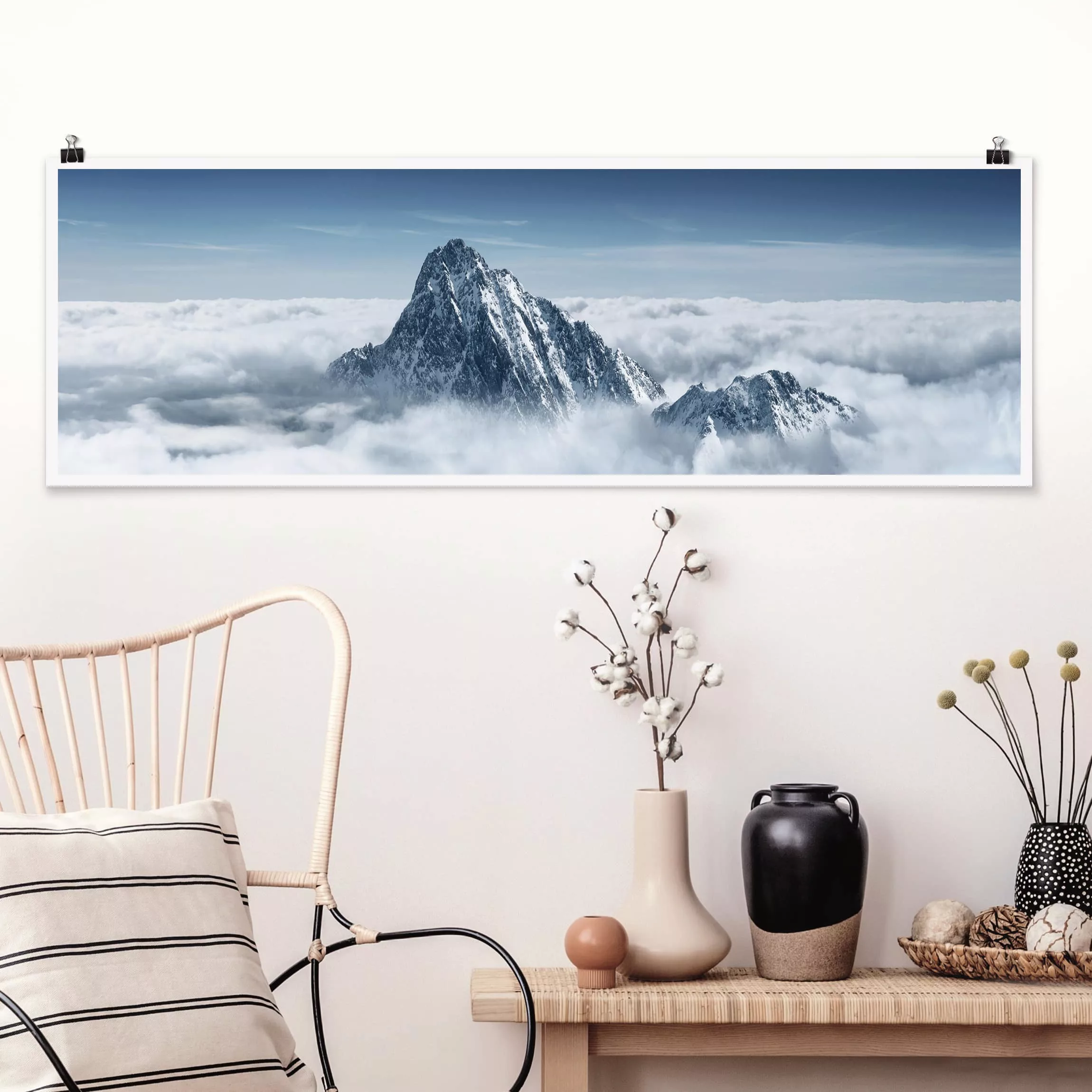 Panorama Poster Natur & Landschaft Die Alpen über den Wolken günstig online kaufen