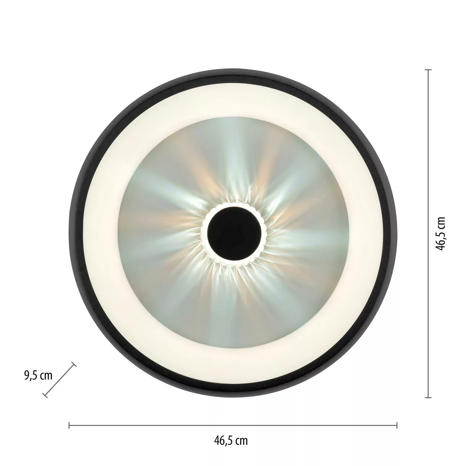 LED-Deckenleuchte Vertigo, CCT, Ø 46,5 cm, schwarz günstig online kaufen