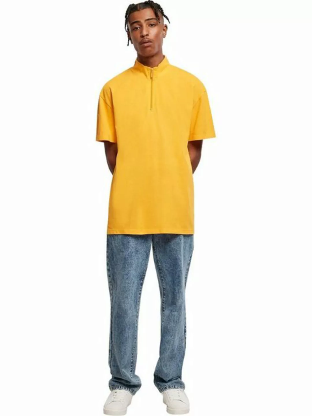 Urban Classics Herren T-Shirt BOXY ZIP PIQUE - Relaxed Fit günstig online kaufen