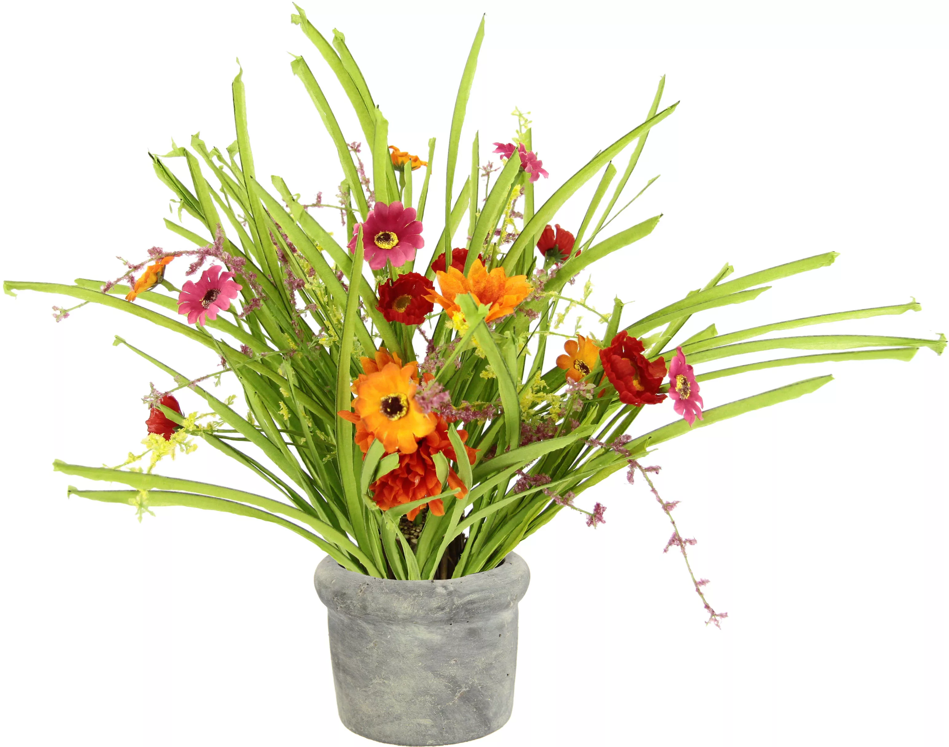 I.GE.A. Kunstblume "Blütenbusch", Im Topf Blütenbund Künstlicher Grasbusch günstig online kaufen