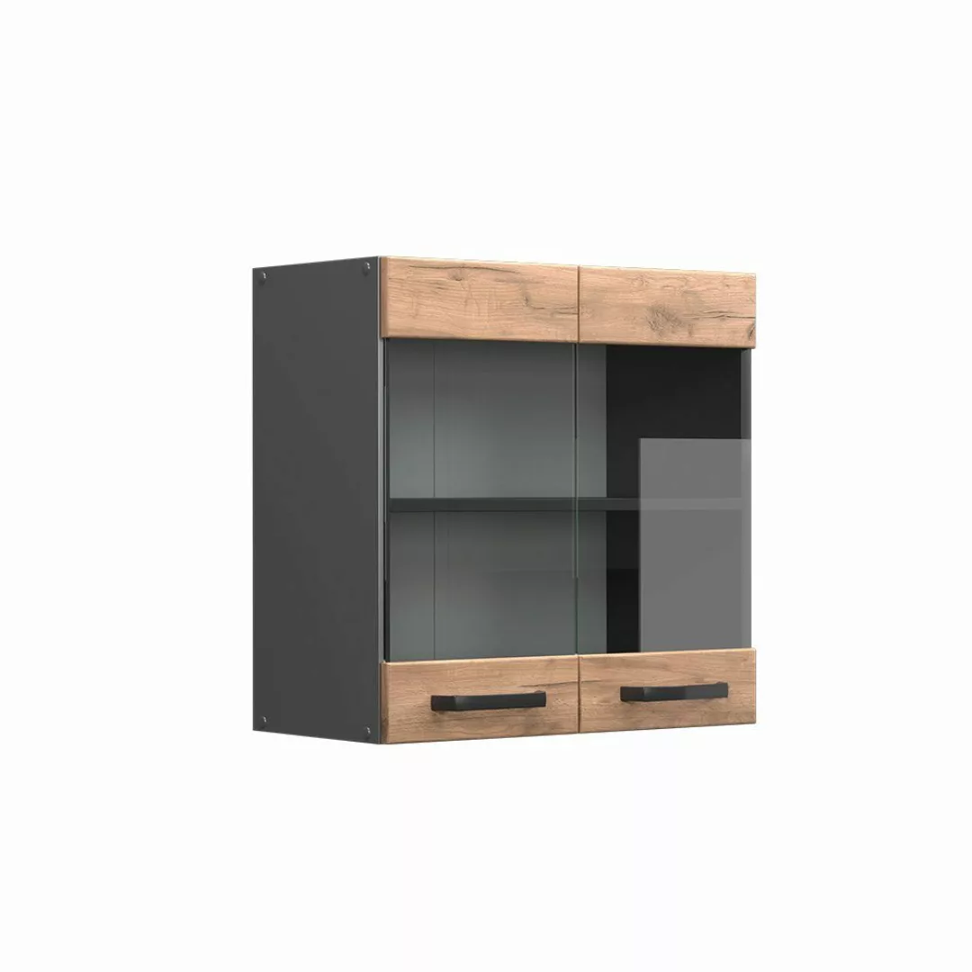 Vicco Glashängeschrank R-Line, Goldkraft Eiche/Anthrazit, 60 günstig online kaufen