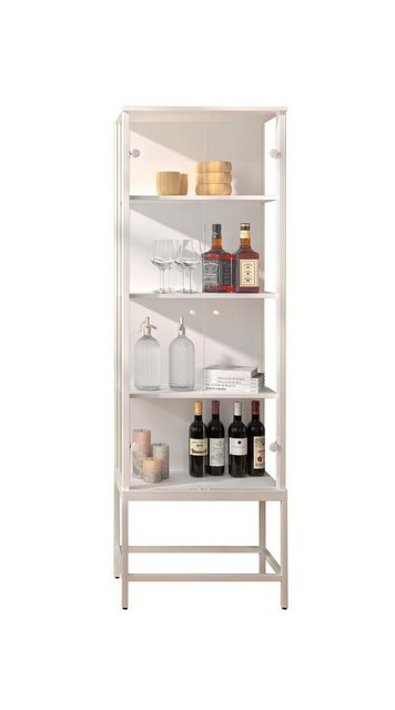 freiraum Vitrine STEP 4 Fächer, 1 Tür, in Weiß - 57,4x176,1x32,7cm (BxHxT) günstig online kaufen