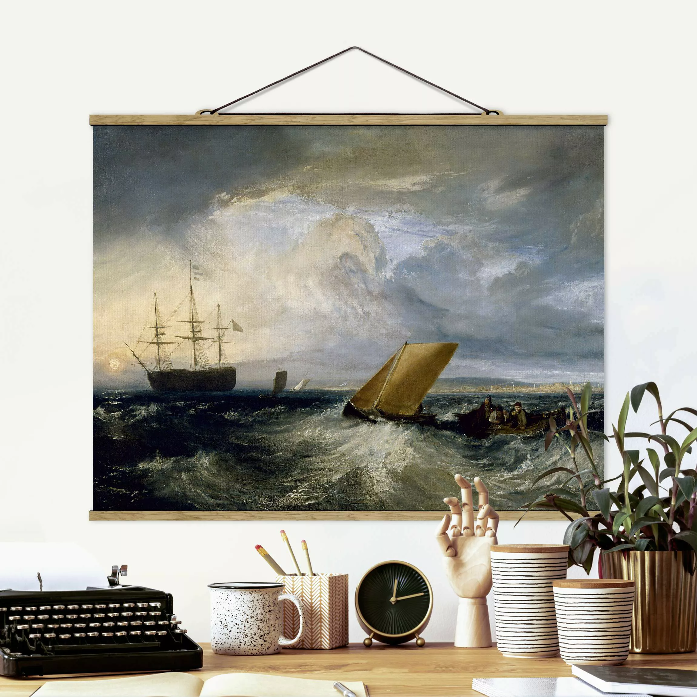 Stoffbild Strand mit Posterleisten - Querformat William Turner - Sheerness günstig online kaufen