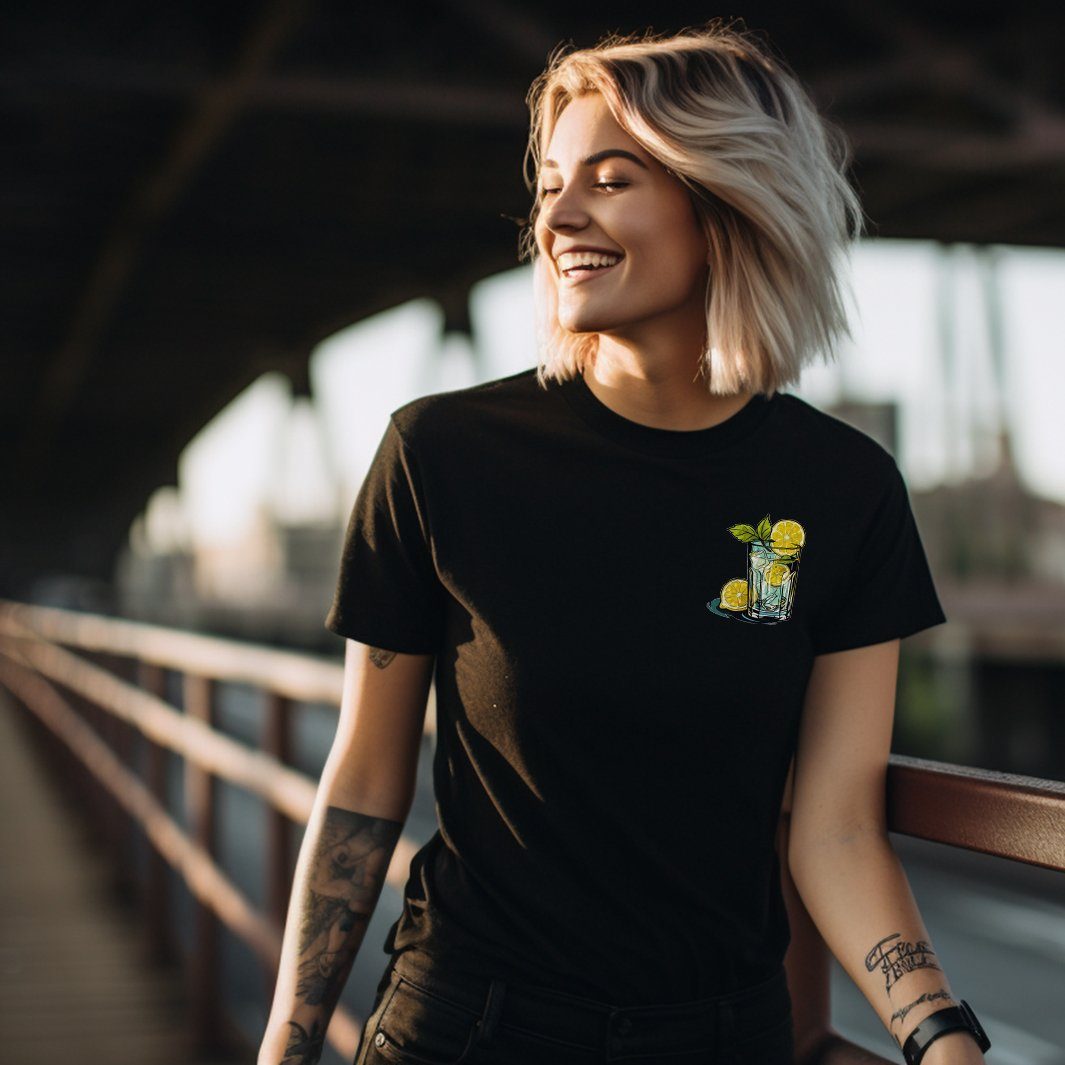 MAKAYA Print-Shirt Damen Gin Tonic Sommer günstig online kaufen