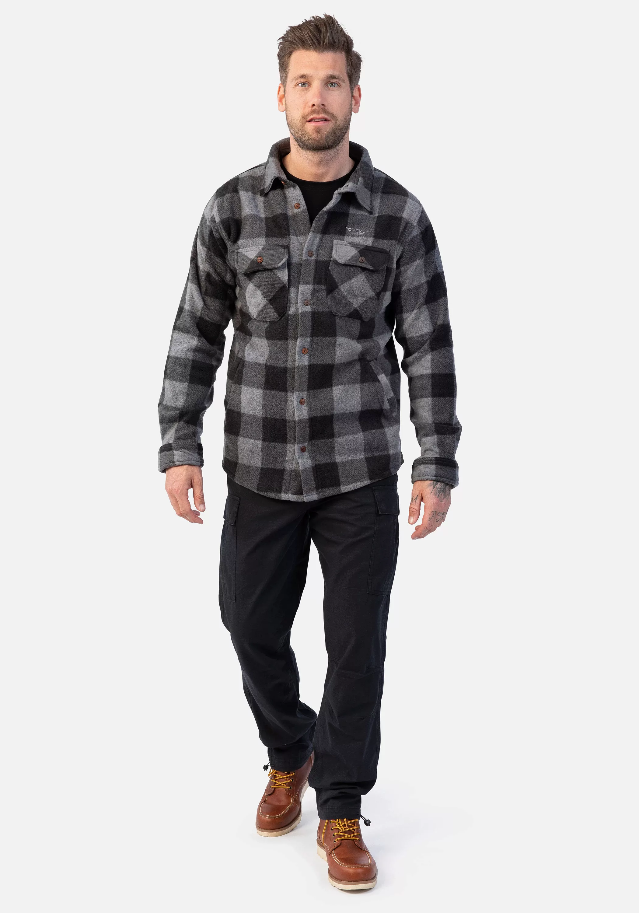 HERO by John Medoox Fleecehemd "Fleece Shirt checked Hero by John Medoox", günstig online kaufen