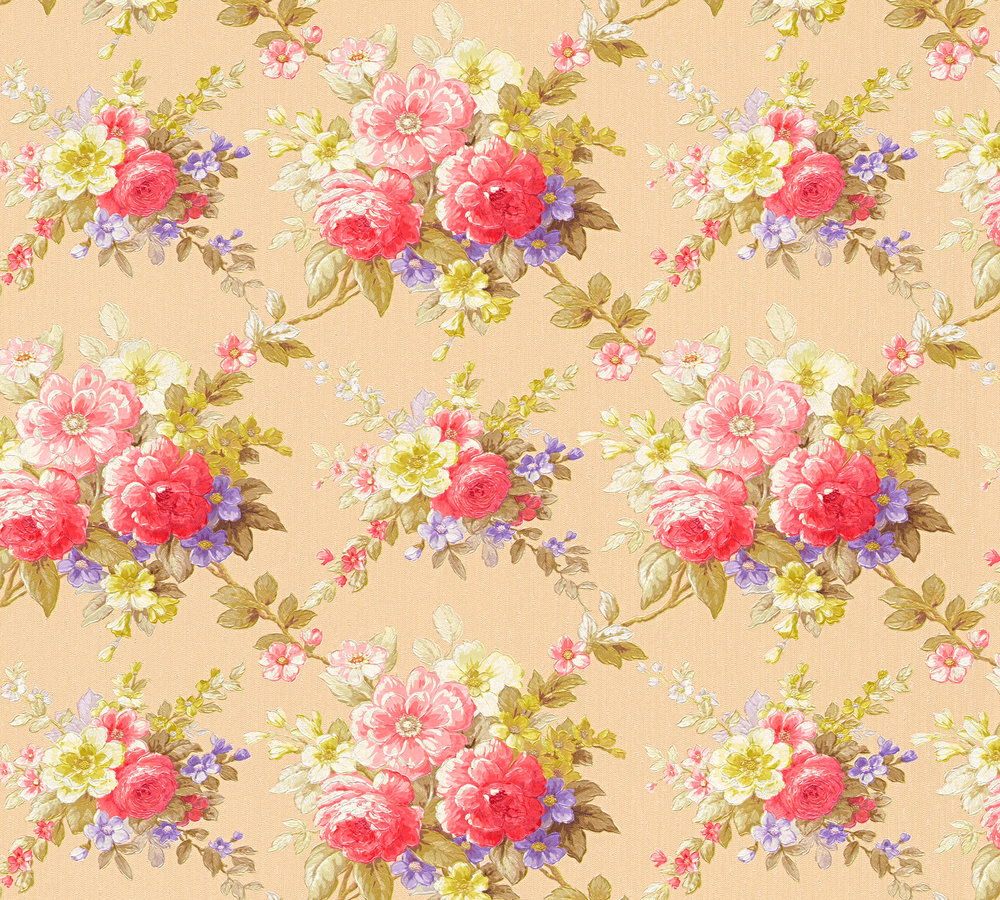 Bricoflor Romantische Blumentapete Bunt Vlies Rosentapete in Rosa Pink Idea günstig online kaufen