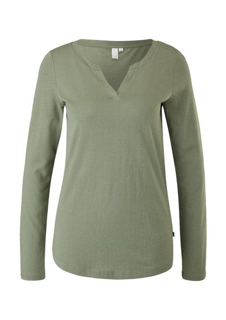 QS Longsleeve Basic langarm, Tunika-Ausschnitt, runder Saum günstig online kaufen