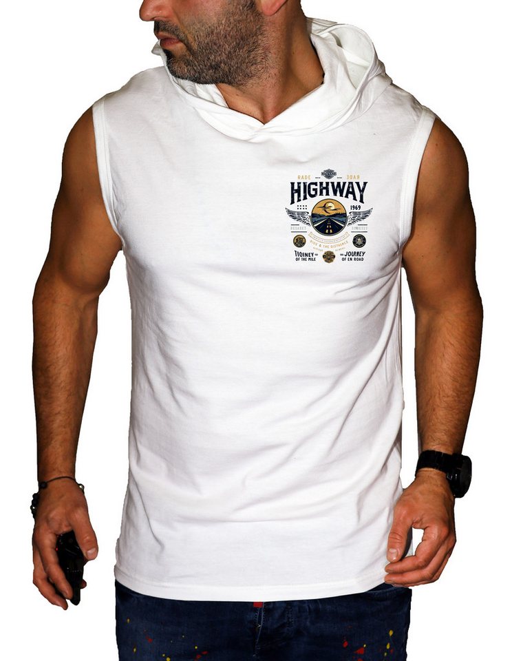 RMK Tanktop Herren Shirt Muskelshirt Gym Ärmellos mit Highway Motorrad aus günstig online kaufen