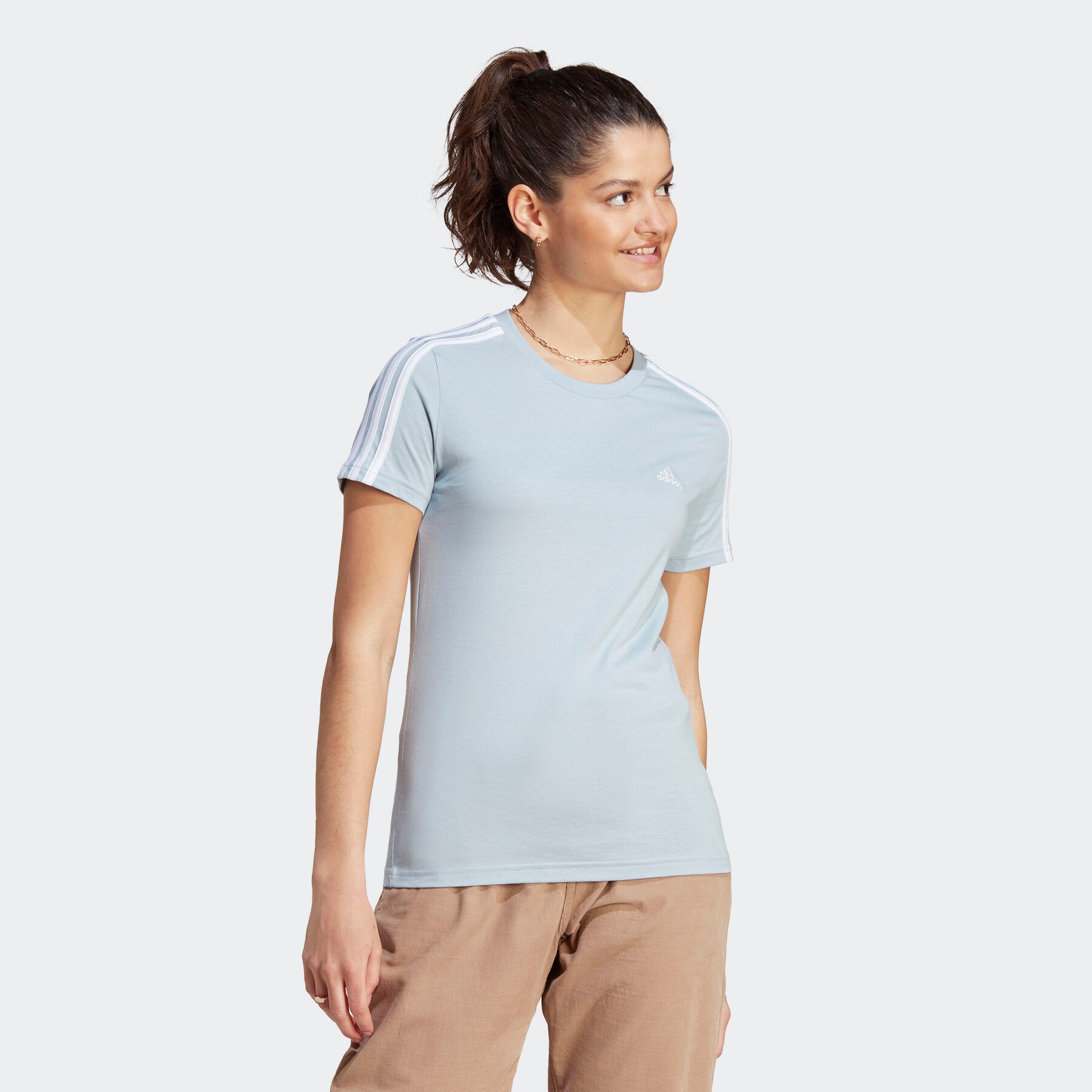 adidas Sportswear T-Shirt "LOUNGEWEAR ESSENTIALS SLIM 3-STREIFEN" günstig online kaufen