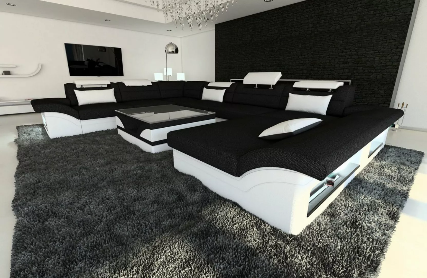 Sofa Dreams Wohnlandschaft Polster Stoffsofa Couch Enzo XXL U Form Stoff So günstig online kaufen