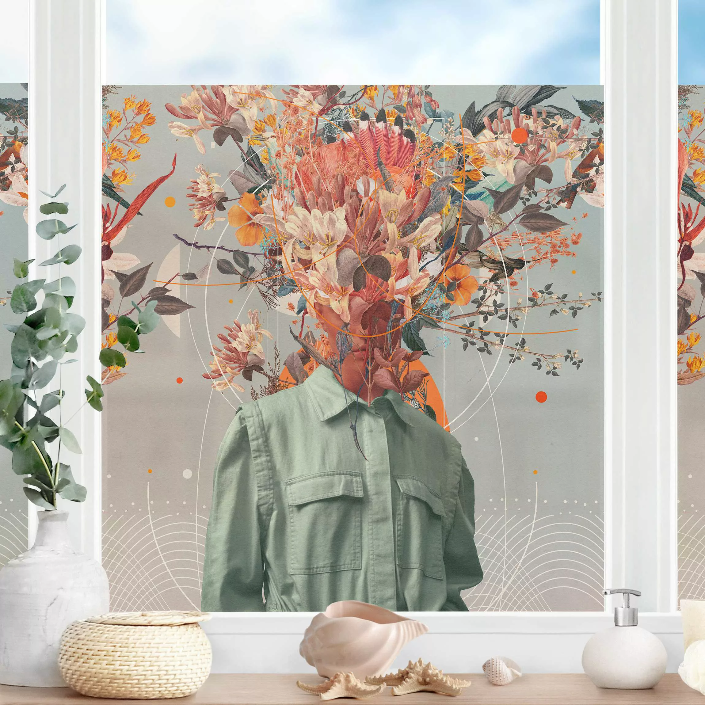 Fensterfolie Blumen Porträt - Blüten in Orange günstig online kaufen