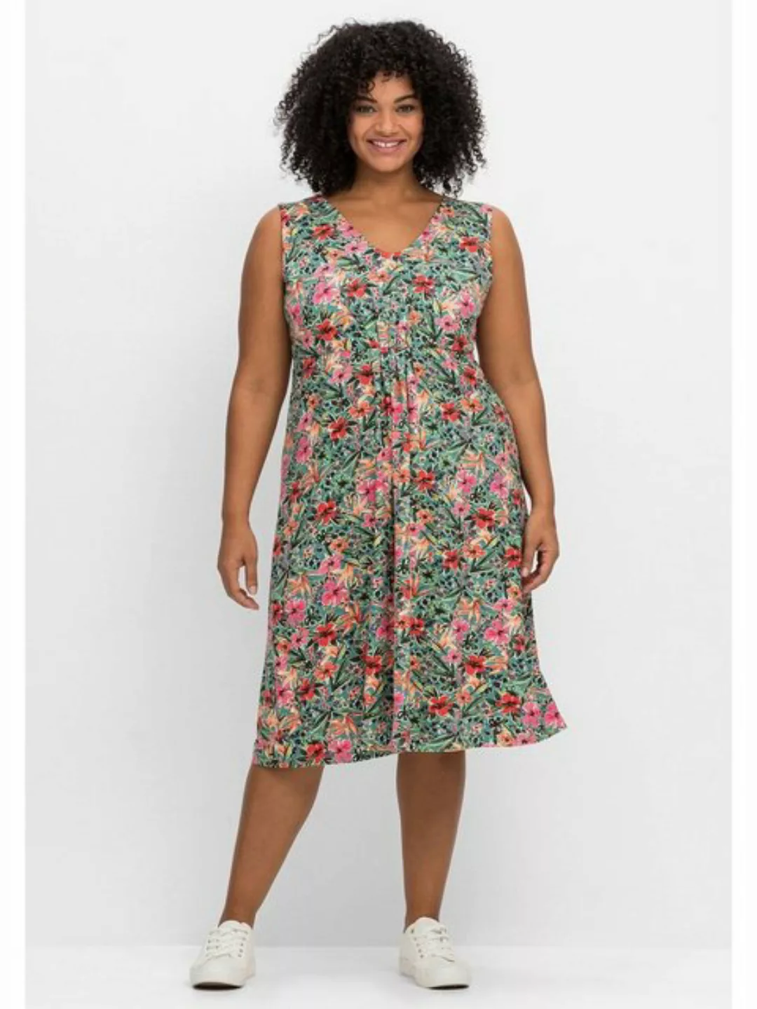 sheego by Joe Browns Jerseykleid "Große Größen", mit Blumendruck und gelegt günstig online kaufen