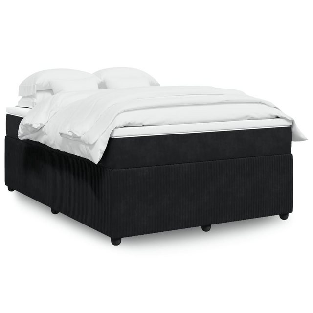 vidaXL Boxspringbett Boxspringbett mit Matratze Schwarz 140x190 cm Samt Bet günstig online kaufen