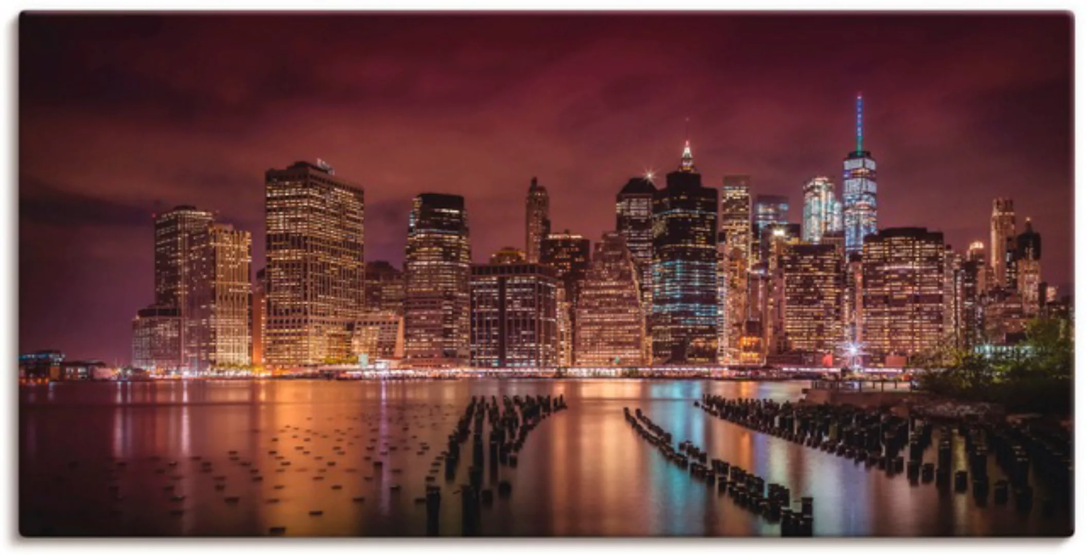 Artland Wandbild »New York City Impression bei Nacht«, Amerika, (1 St.), al günstig online kaufen