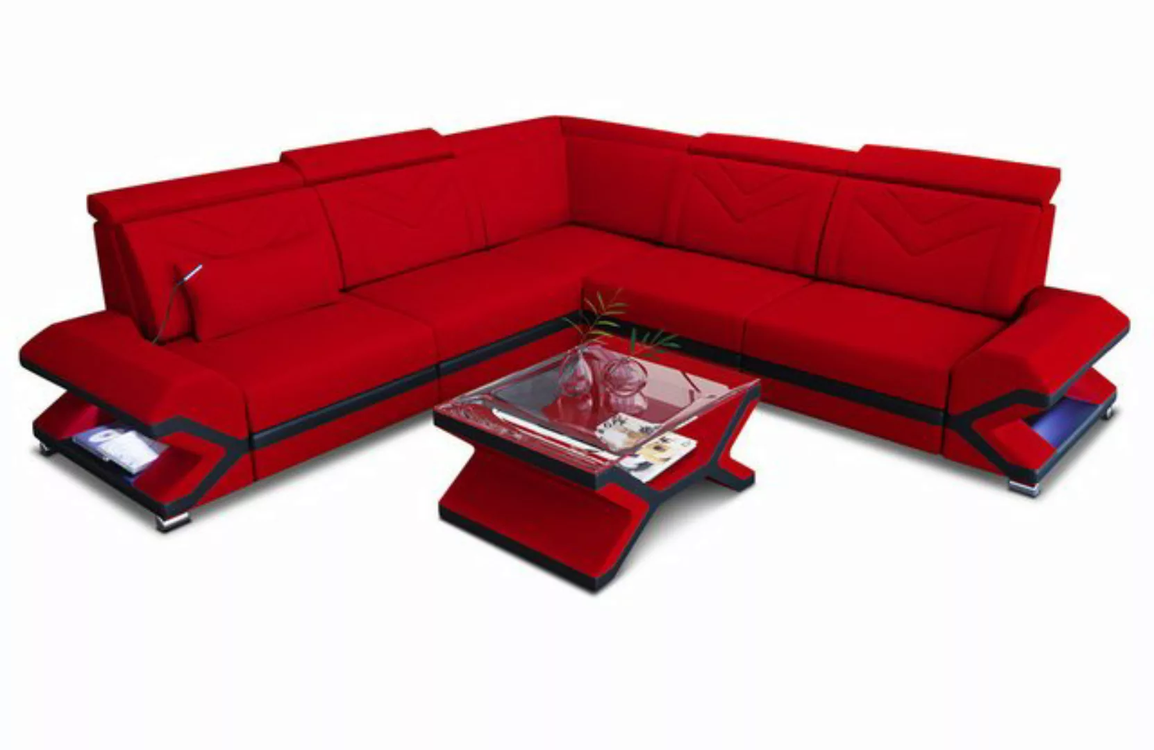 Sofa Dreams Ecksofa Stoffsofa Couch Stoff Polstersofa Sorrento L Form, mit günstig online kaufen