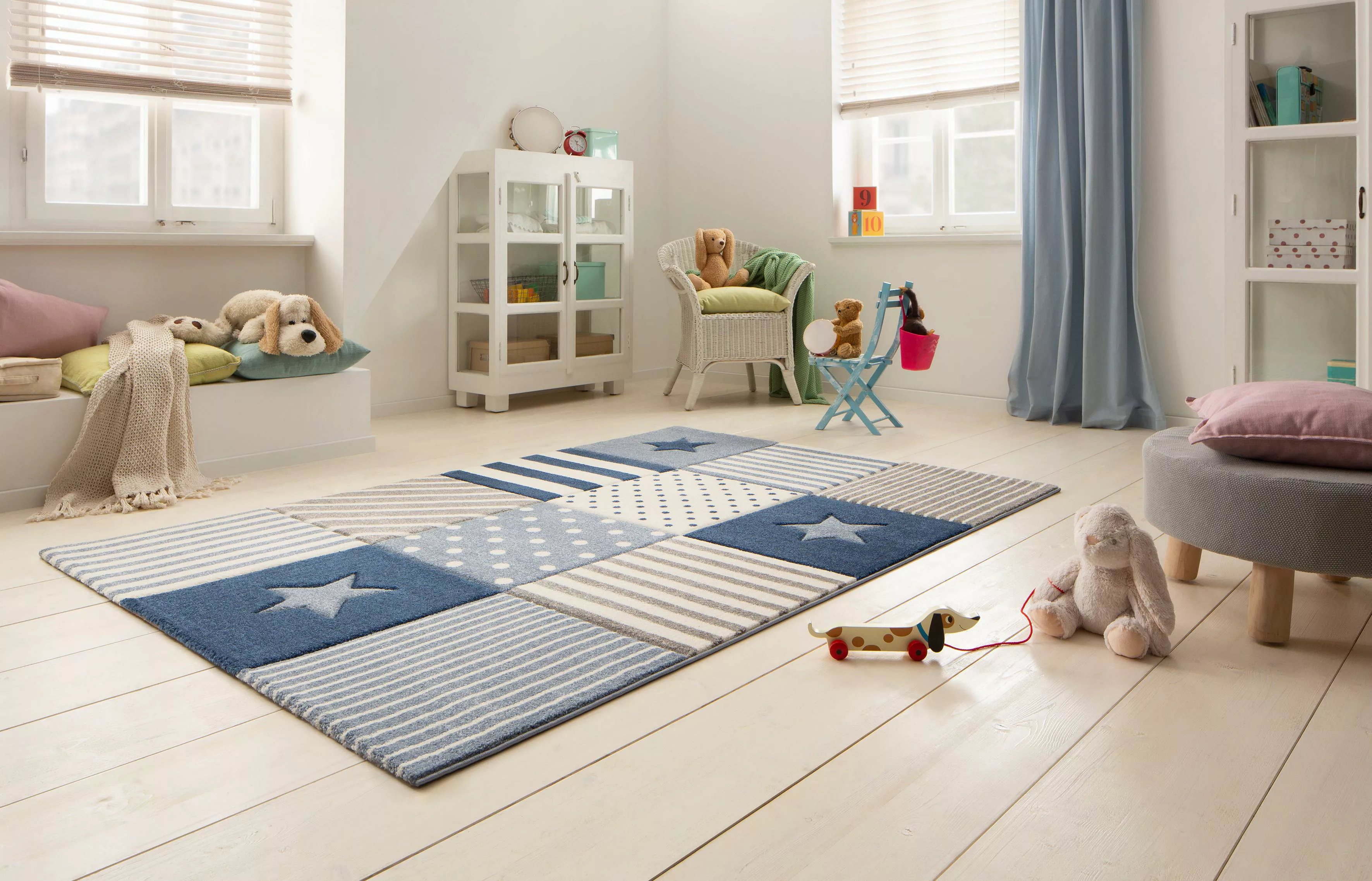 my home Kinderteppich »Stern«, rechteckig, 13 mm Höhe, Kurzflor, handgearbe günstig online kaufen