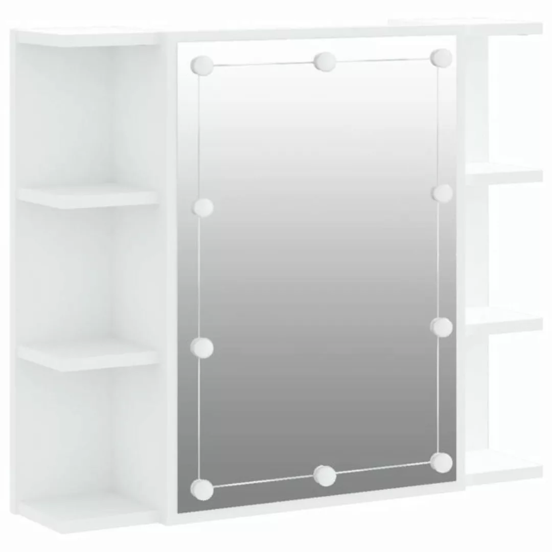 vidaXL Badezimmerspiegelschrank Spiegelschrank mit LED Weiß 70x16,5x60 cm ( günstig online kaufen