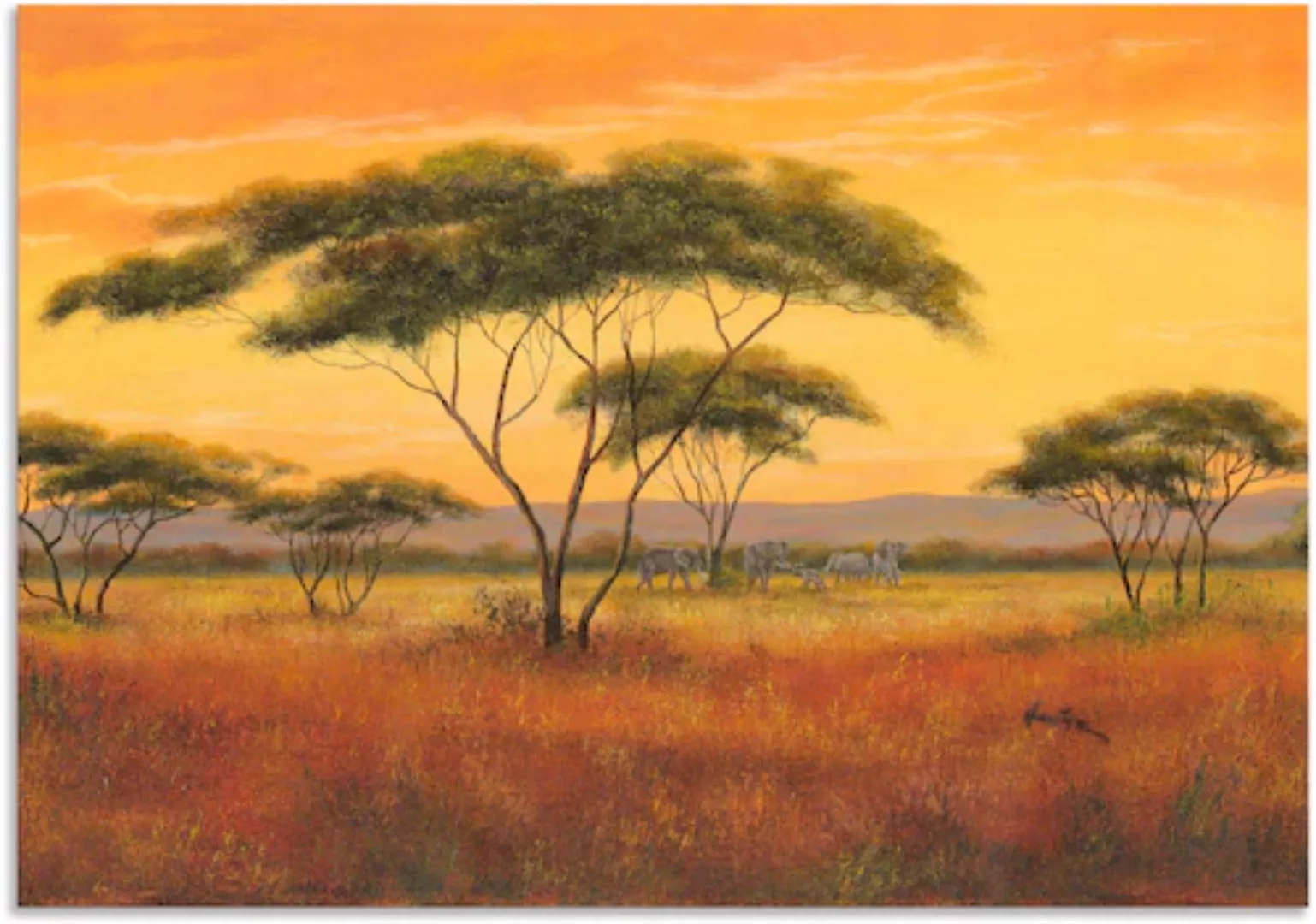 Artland Wandbild »Afrikalandschaft«, Afrika, (1 St.), als Alubild, Outdoorb günstig online kaufen