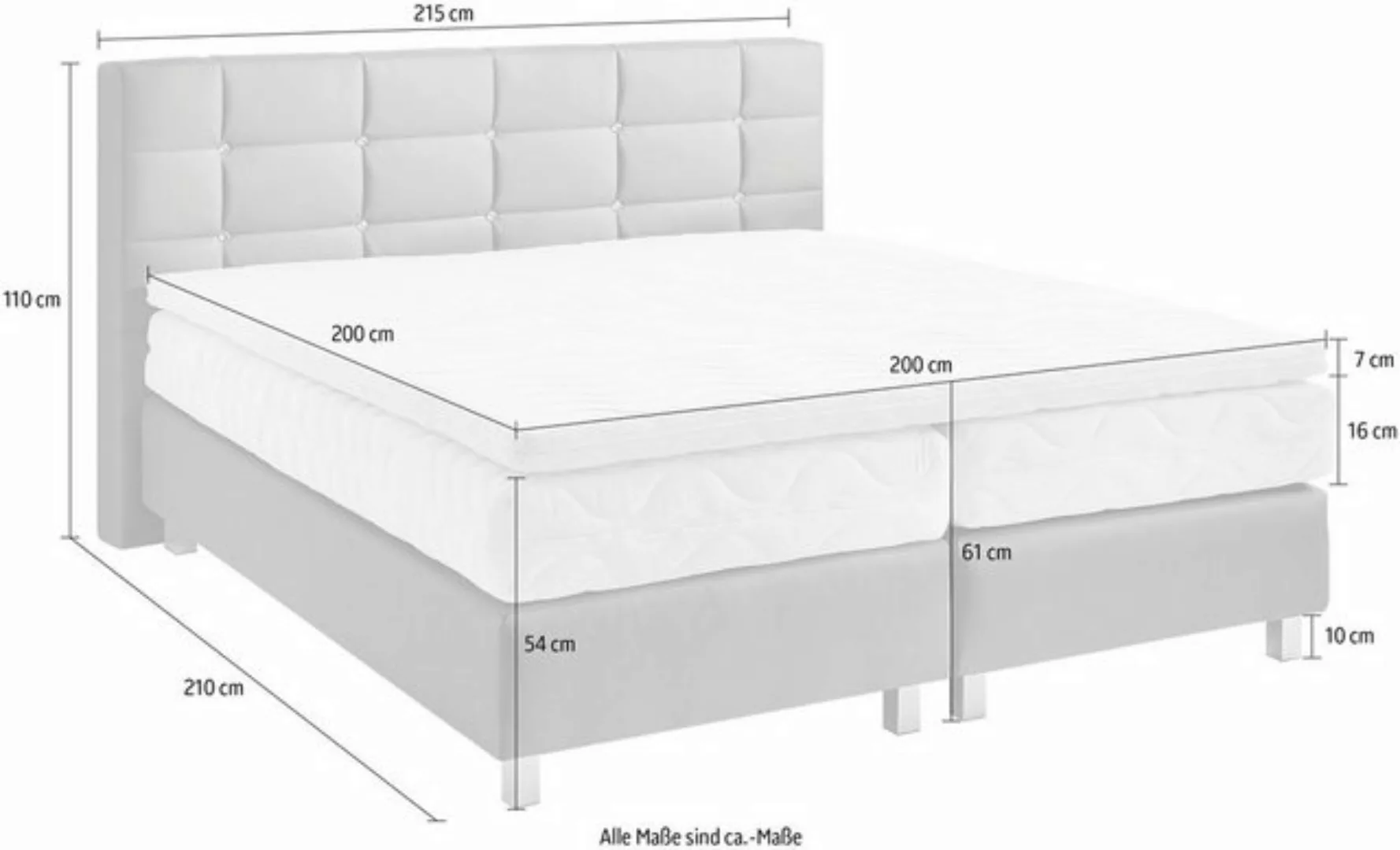 Westfalia Schlafkomfort Boxspringbett, mit Knöpfen in Kristalloptik, wahlwe günstig online kaufen