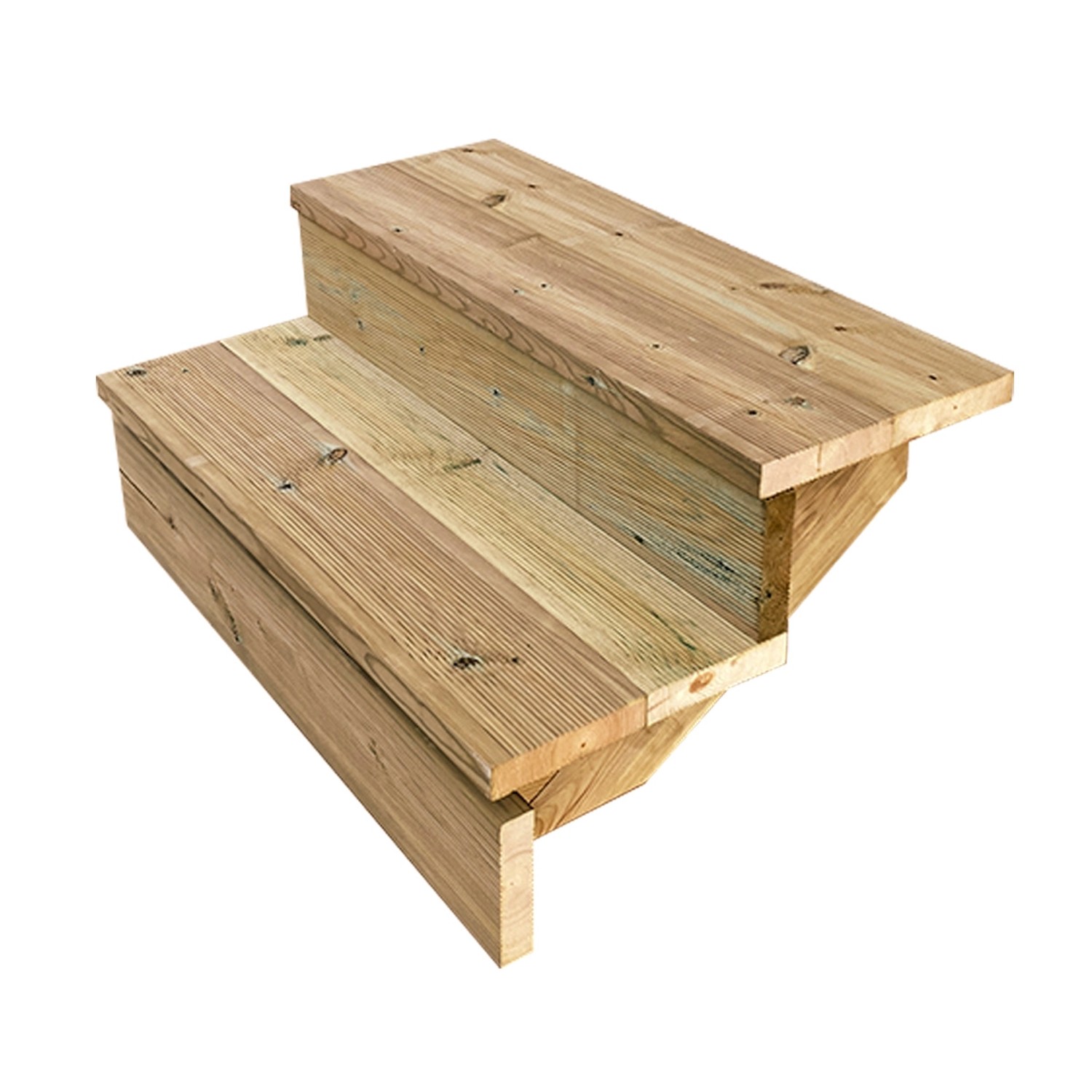 Vinuovo Terrassentreppe Holz 2 Stufen 80cm mit Setzstufen günstig online kaufen