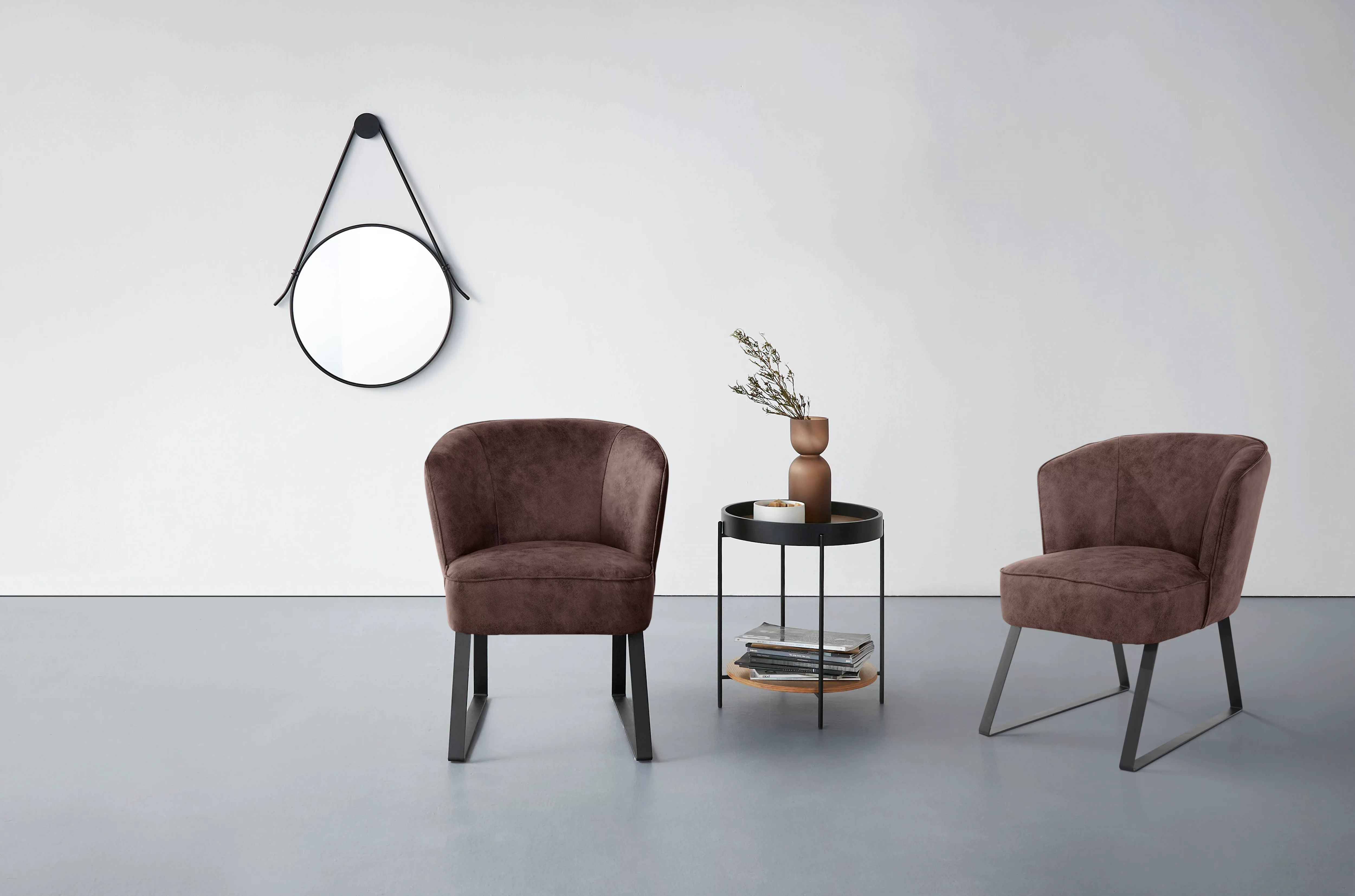 exxpo - sofa fashion Sessel "Americano, Loungesessel", mit Keder und Metall günstig online kaufen