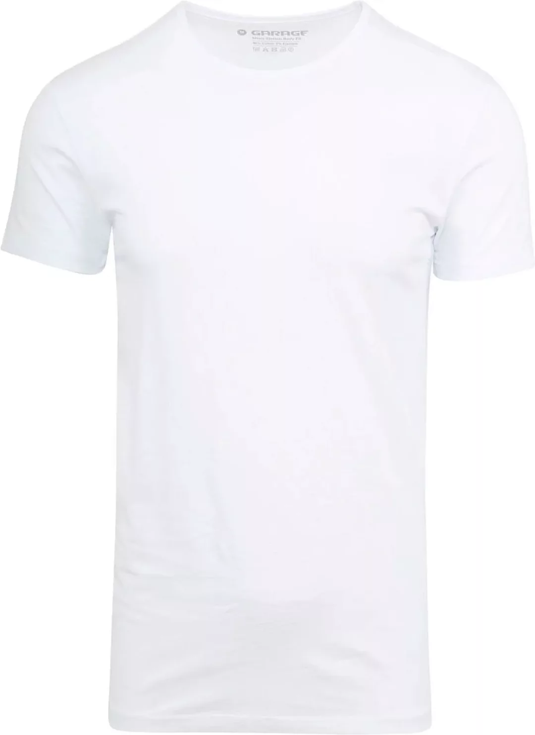 Garage Stretch Basic T-Shirt Weiss Rundhals - Größe XL günstig online kaufen