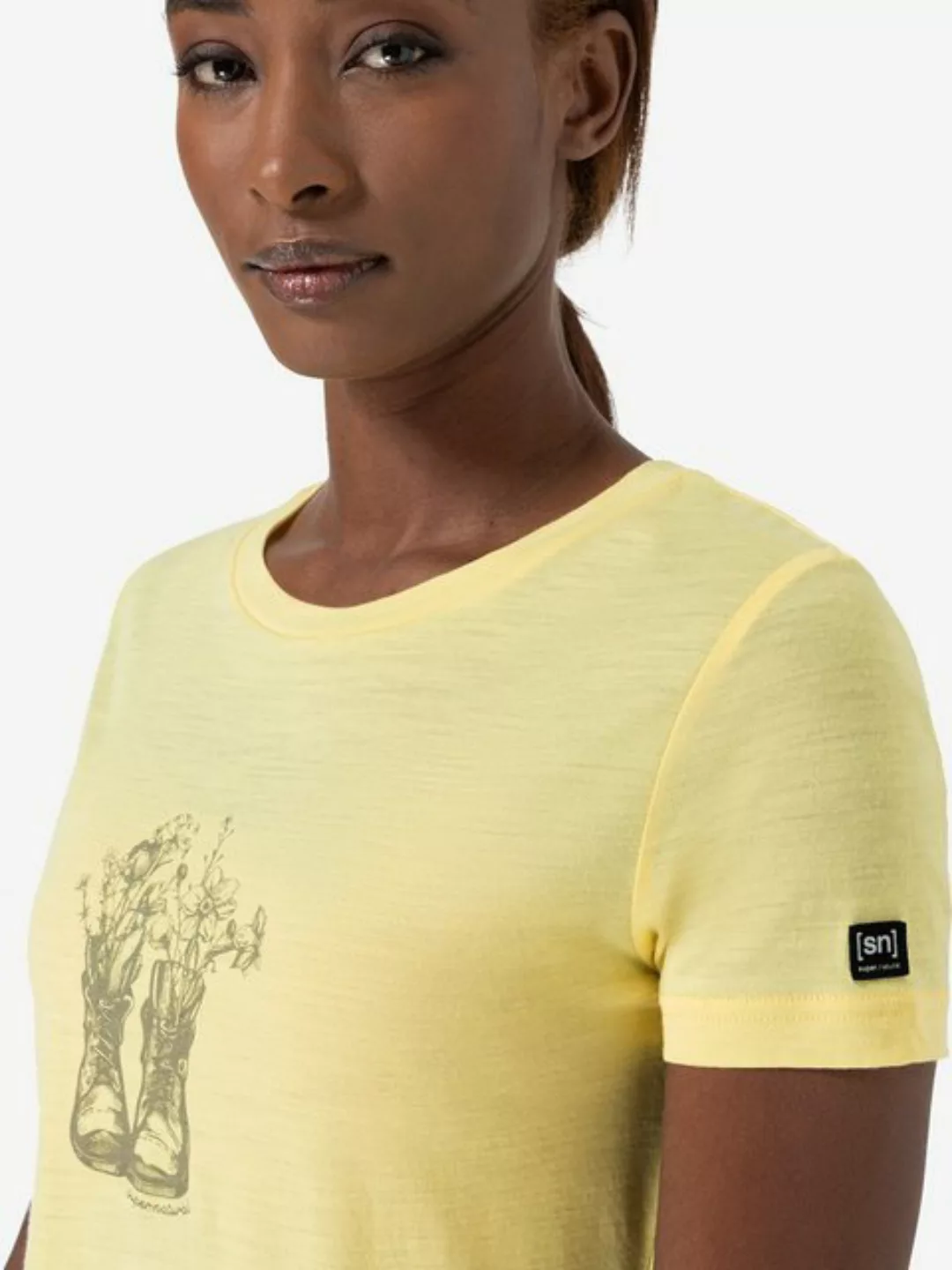 SUPER.NATURAL Print-Shirt Merino T-Shirt W FLOWER BOOTS TEE funktioneller M günstig online kaufen