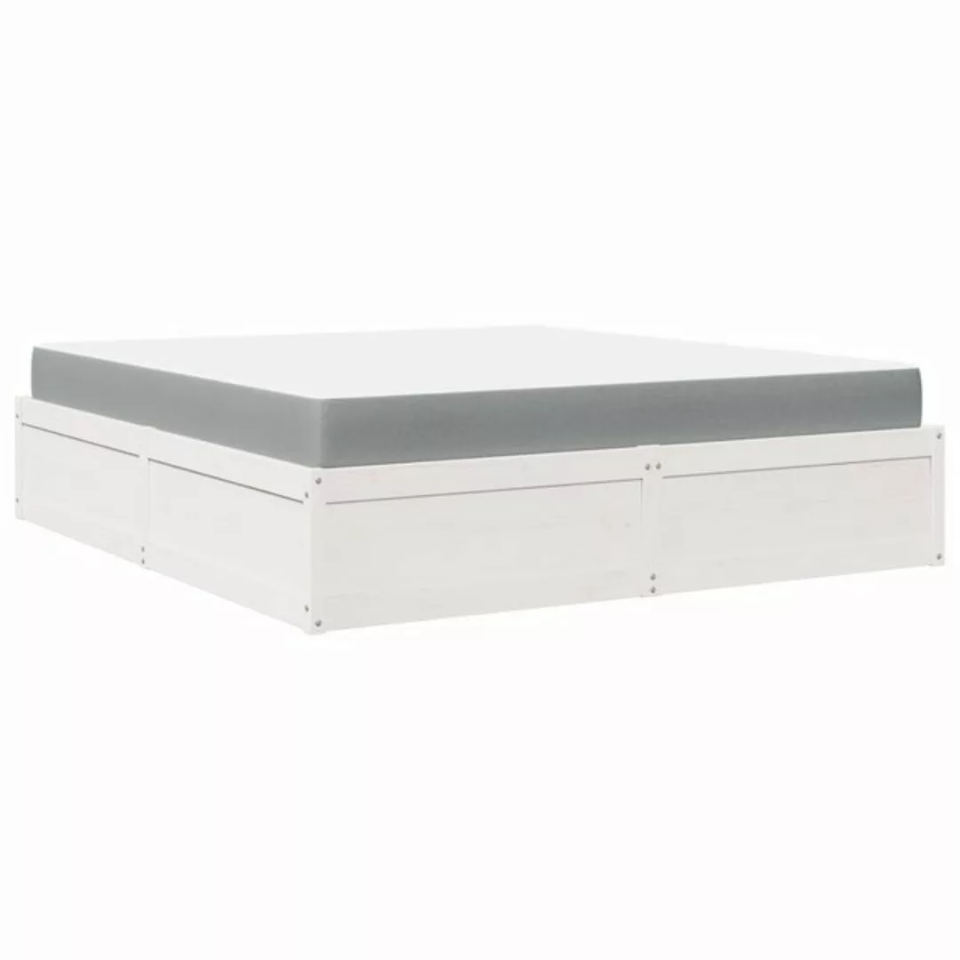 vidaXL Bett Bett mit Matratze Weiß 180x200 cm Massivholz Kiefer günstig online kaufen