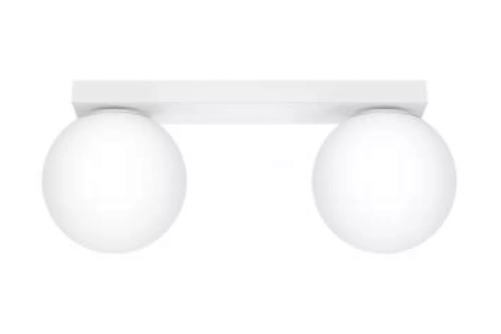 Deckenlampe Glas Metall 34,5 cm 2x G9 Weiß Kugelschirme günstig online kaufen