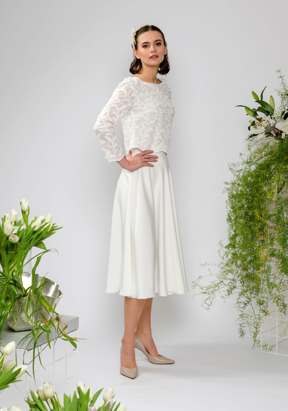 Zweiteiliges Brautkleid Langarm Top Lily-alyssien günstig online kaufen