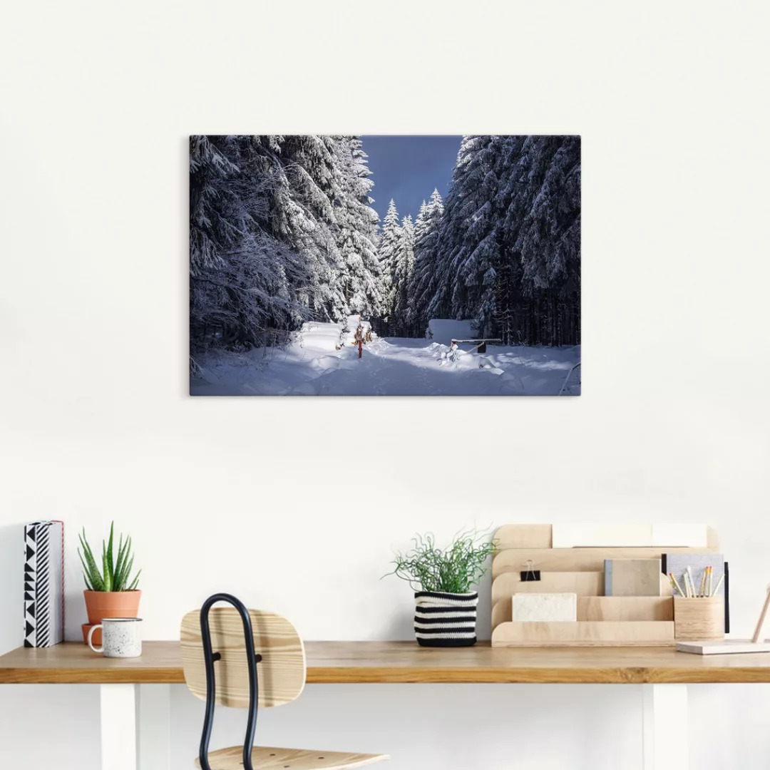 Artland Leinwandbild "Winter im Thüringer Wald II", Waldbilder, (1 St.), au günstig online kaufen