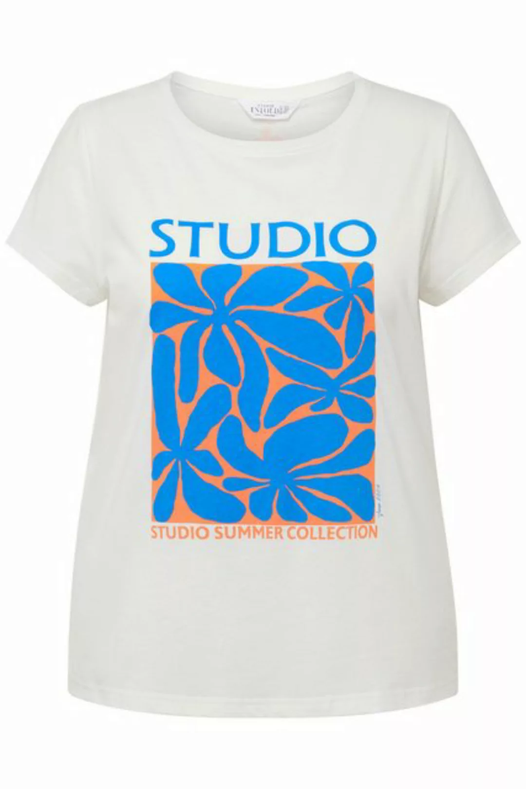 Studio Untold Rundhalsshirt T-Shirt Classic Shape Floral-Print Rundhals günstig online kaufen