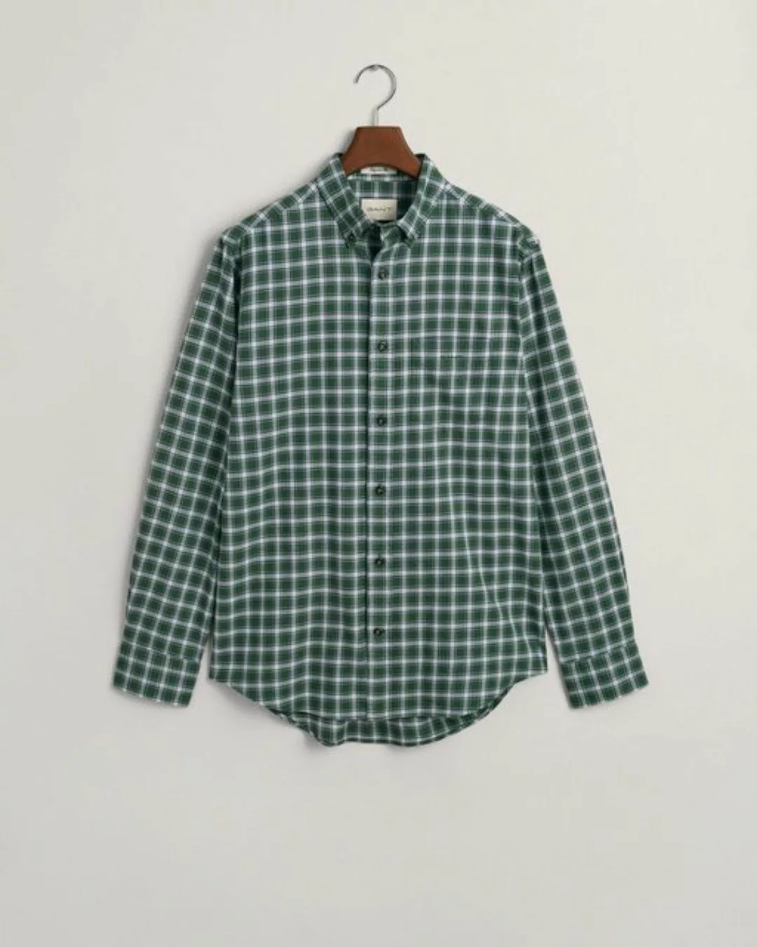 Gant Langarmhemd Regular Fit Flanellhemd mit Mikro-Tartanmuster günstig online kaufen