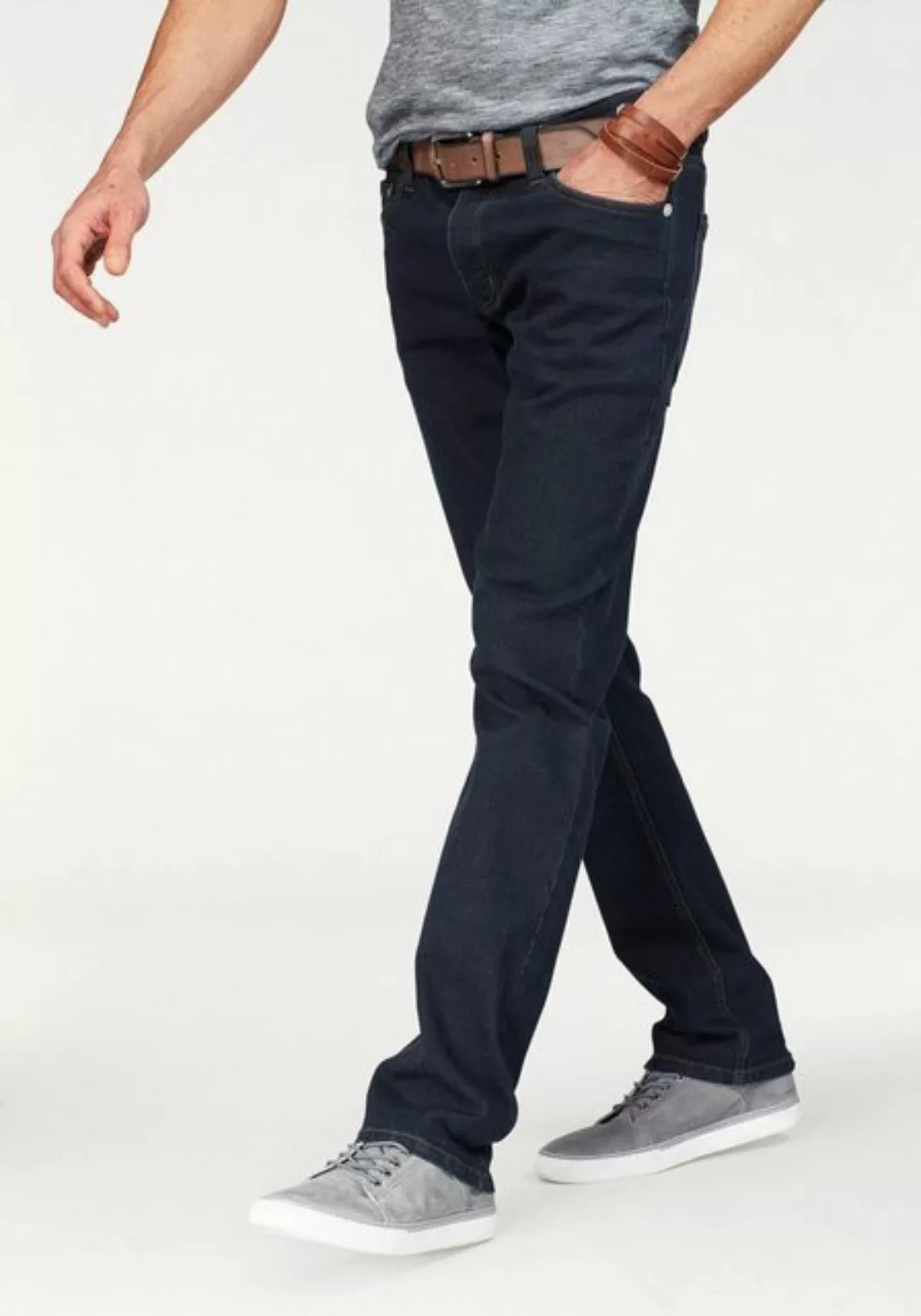 John Devin Straight-Jeans, gerade Beinform, mit Used-Waschung, niedrige Lei günstig online kaufen