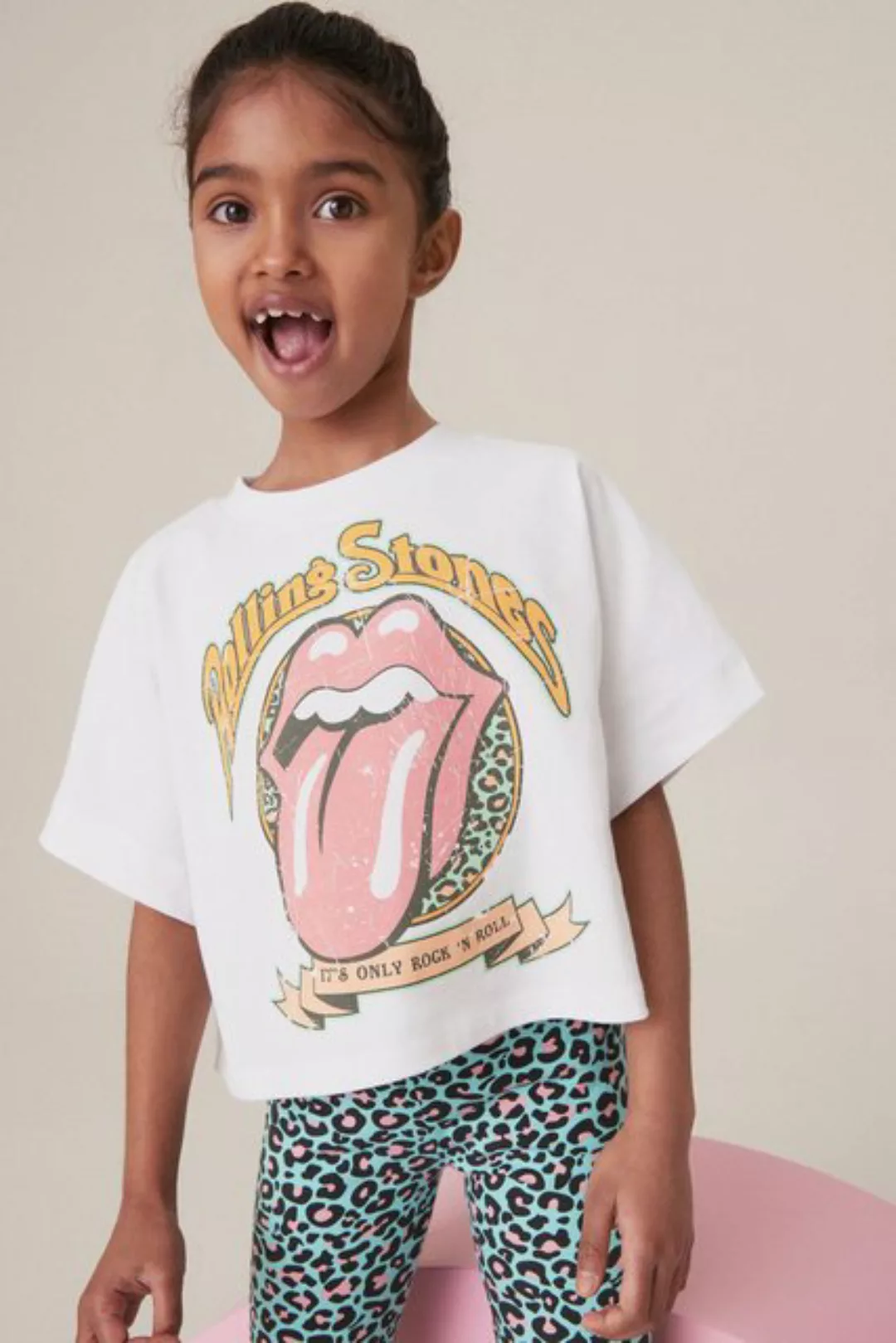 Next T-Shirt & Shorts Rolling Stones T-Shirt und Radlershorts im Set (2-tlg günstig online kaufen