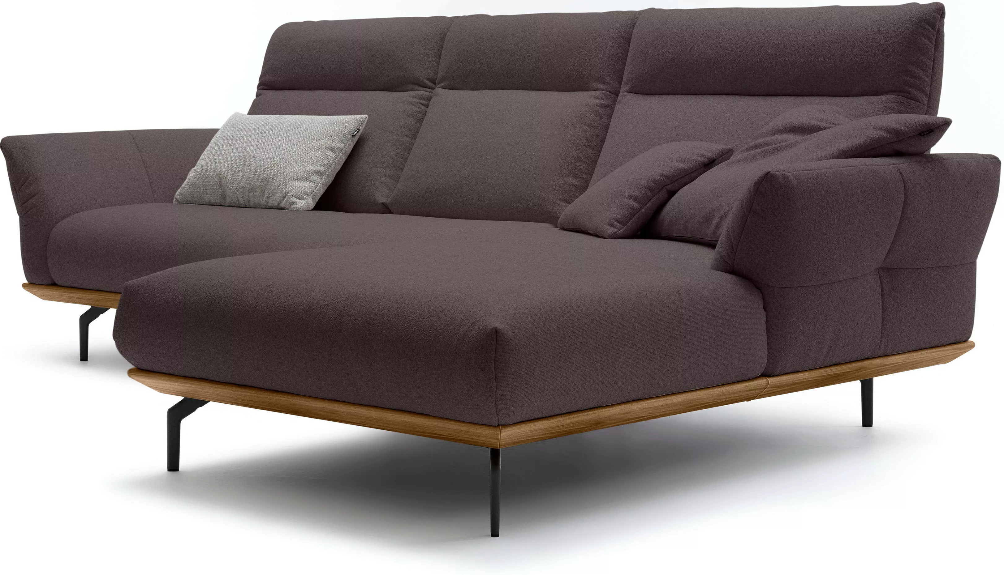 hülsta sofa Ecksofa "hs.460", Sockel in Nussbaum, Winkelfüße in Umbragrau, günstig online kaufen