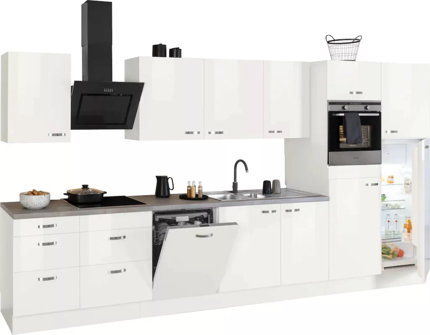 OPTIFIT Küchenzeile "Cara mit Hanseatic E-Geräten", Breite 400 cm, Induktio günstig online kaufen