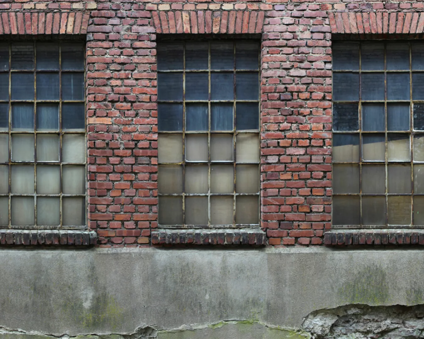 Fototapete "Ziegelstein-Fenster" 4,00x2,50 m / Glattvlies Perlmutt günstig online kaufen