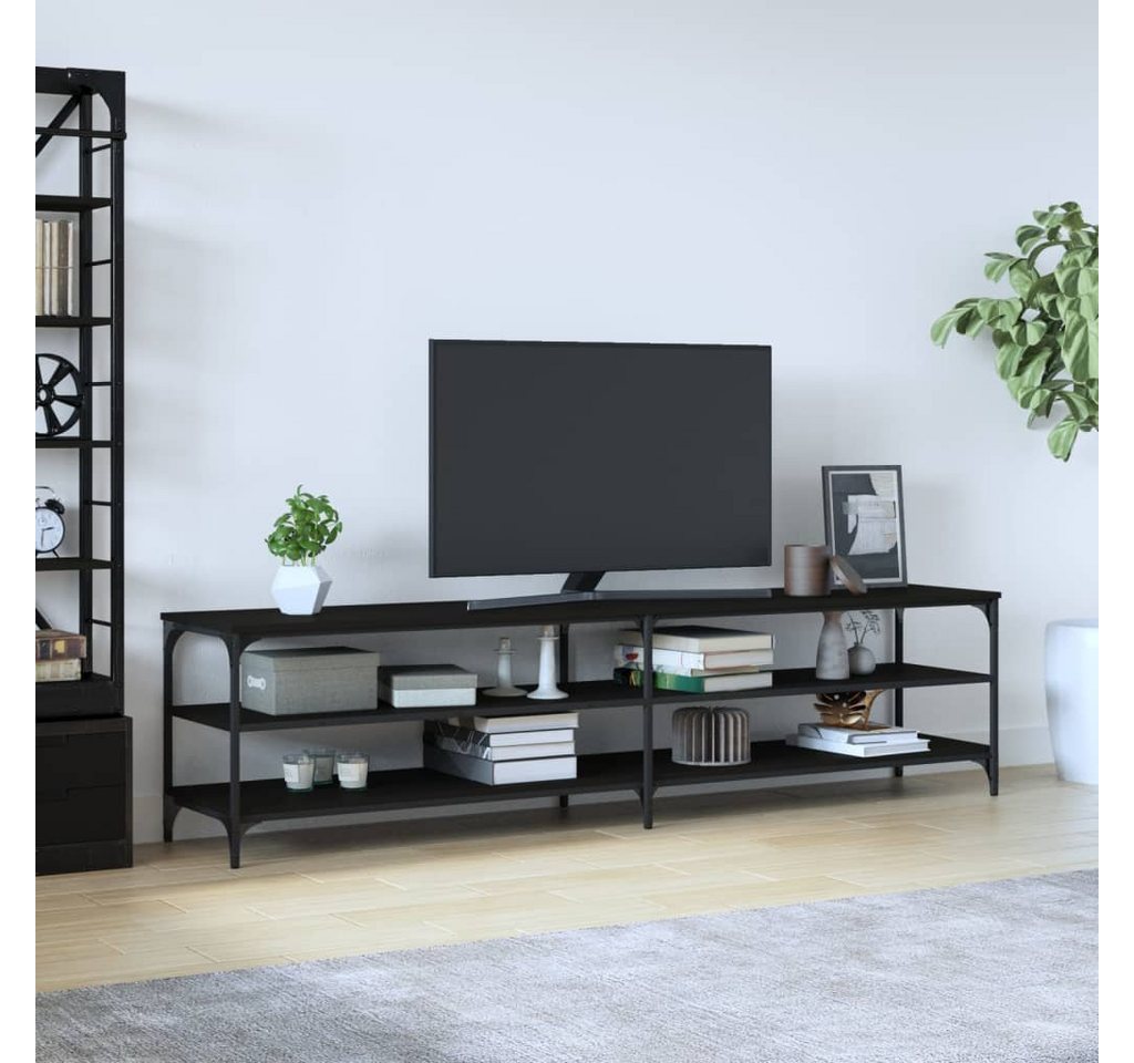 furnicato TV-Schrank Schwarz 200x30x50 cm Holzwerkstoff und Metall günstig online kaufen