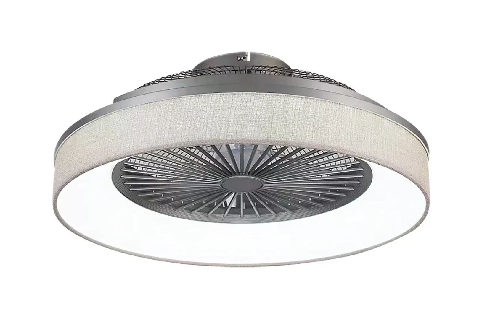 LED Deckenleuchte mit Ventilator Grau/Weiß Benicio günstig online kaufen