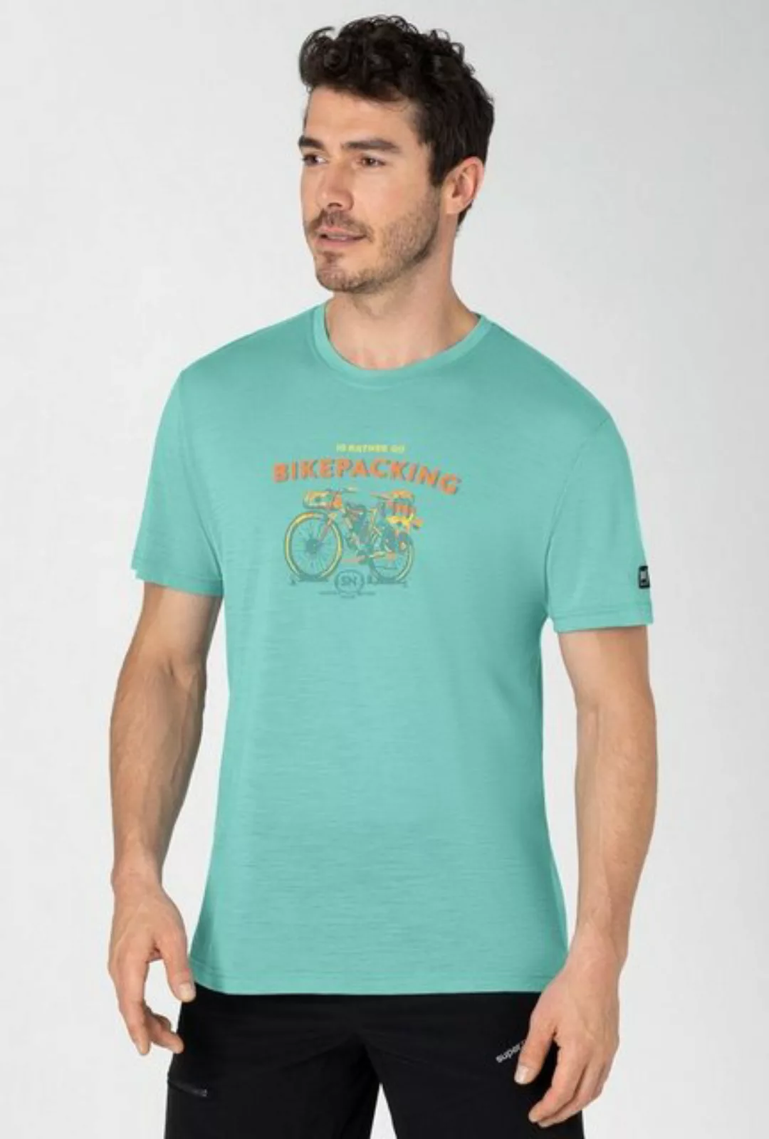 SUPER.NATURAL Print-Shirt für Herren aus Merino M BIKEPACKING TEE mit coole günstig online kaufen