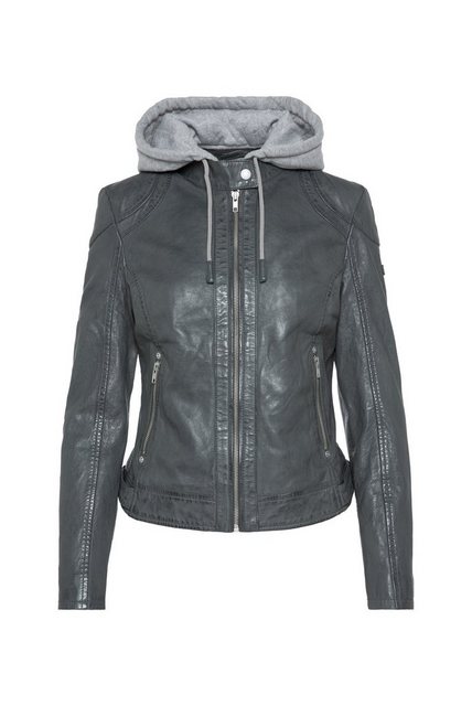 SOCCX Lederjacke mit Druckknopfriegel an den Seiten günstig online kaufen