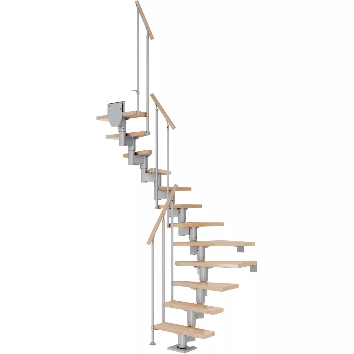 Dolle Mittelholmtreppe Dublin Buche Perlgrau GH bis 270 cm 1/2 Gewendelt 75 günstig online kaufen